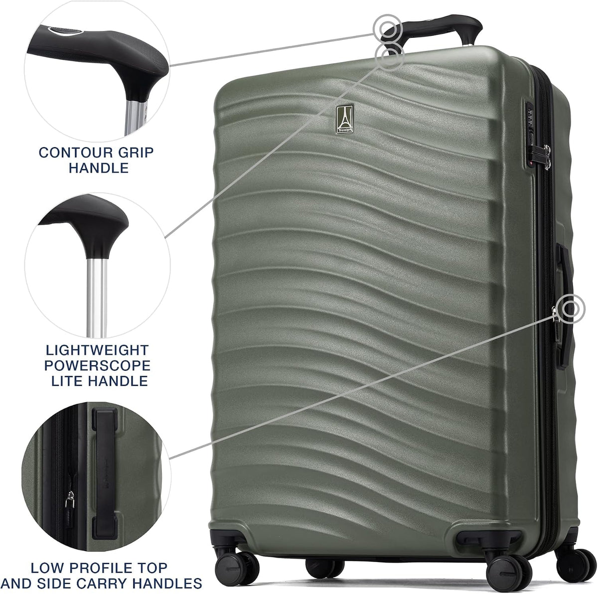 Maxlite Air V2 Hardside Expandable Carry on Luggage, 8 Spinner Wheels, Lightweight Hard Shell Suitcase, TSA lock, Slate Green, Carry On 20-Inch