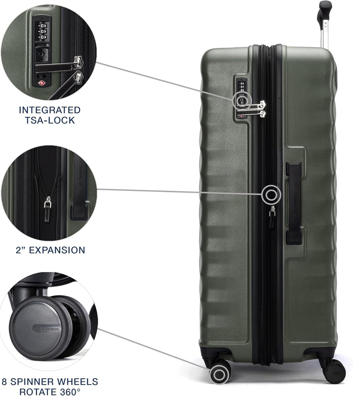 Maxlite Air V2 Hardside Expandable Carry on Luggage, 8 Spinner Wheels, Lightweight Hard Shell Suitcase, TSA lock, Slate Green, Carry On 20-Inch