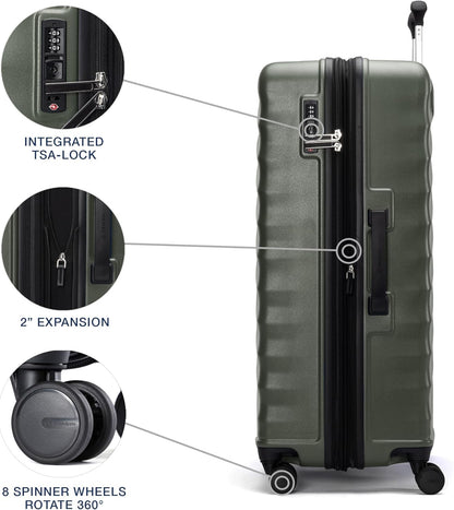Maxlite Air V2 Hardside Expandable Carry on Luggage, 8 Spinner Wheels, Lightweight Hard Shell Suitcase, TSA lock, Slate Green, Carry On 20-Inch