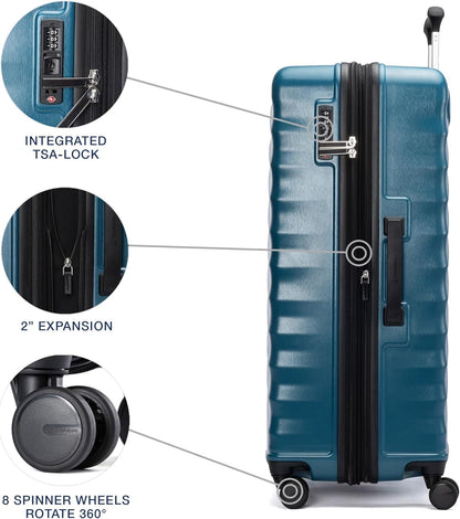 Maxlite Air V2 Hardside Expandable Carry on Luggage, 8 Spinner Wheels, Lightweight Hard Shell Suitcase, TSA lock, Slate Green, Carry On 20-Inch
