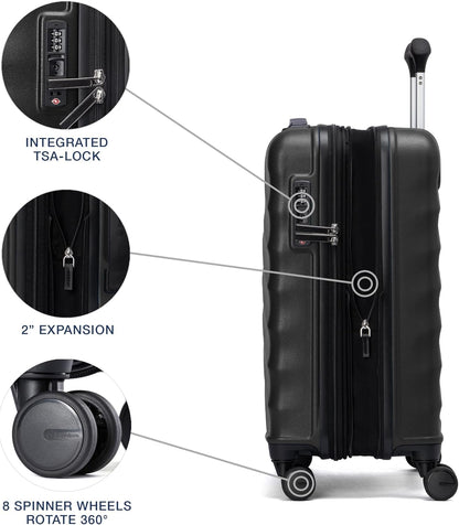 Maxlite Air V2 Hardside Expandable Carry on Luggage, 8 Spinner Wheels, Lightweight Hard Shell Suitcase, TSA lock, Slate Green, Carry On 20-Inch