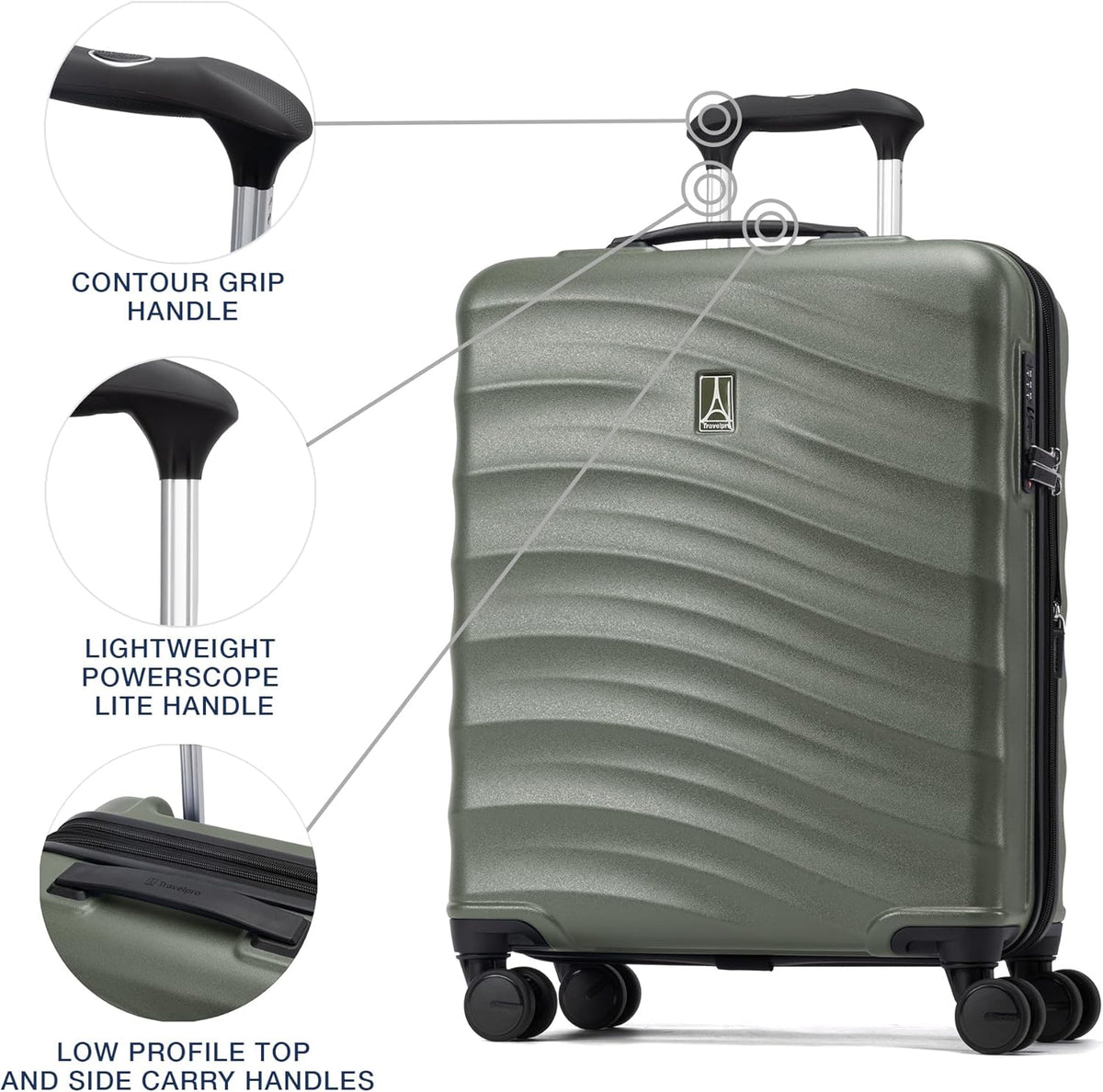 Maxlite Air V2 Hardside Expandable Carry on Luggage, 8 Spinner Wheels, Lightweight Hard Shell Suitcase, TSA lock, Slate Green, Carry On 20-Inch
