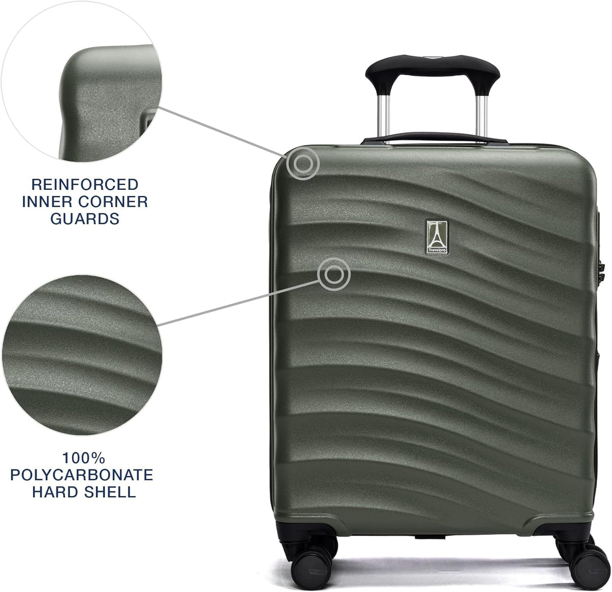 Maxlite Air V2 Hardside Expandable Carry on Luggage, 8 Spinner Wheels, Lightweight Hard Shell Suitcase, TSA lock, Slate Green, Carry On 20-Inch