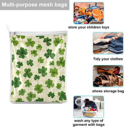 Mesh Laundry Bags Lingerie Bags for Washing Delicates 2 PCS Durable Wash Bag with Zipper Small and Medium Washable Pink Juicy Checkered Cherry - Colors A