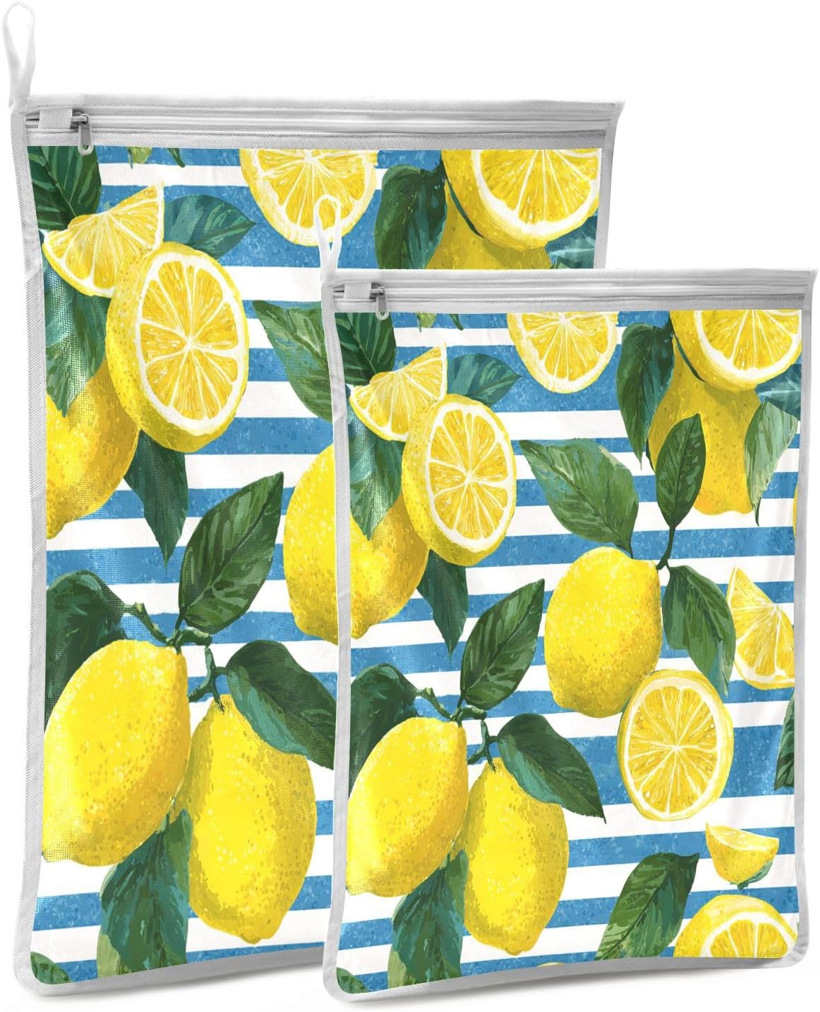 Mesh Laundry Bags Lingerie Bags for Washing Delicates 2 PCS Durable Wash Bag with Zipper Small and Medium Washable Pink Juicy Checkered Cherry - Colors A