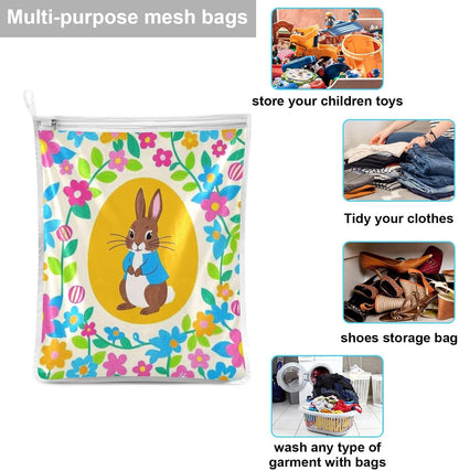 Mesh Laundry Bags Lingerie Bags for Washing Delicates 2 PCS Durable Wash Bag with Zipper Small and Medium Washable Pink Juicy Checkered Cherry - Colors A