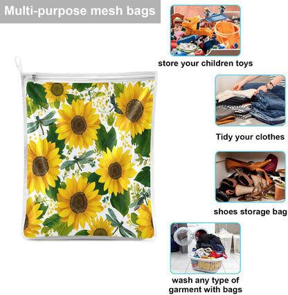 Mesh Laundry Bags Lingerie Bags for Washing Delicates 2 PCS Durable Wash Bag with Zipper Small and Medium Washable Pink Juicy Checkered Cherry - Colors A