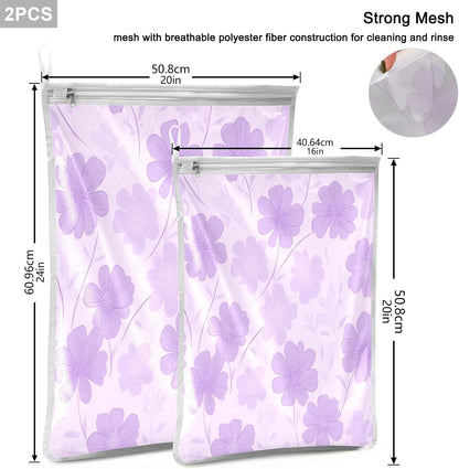 Mesh Laundry Bags Lingerie Bags for Washing Delicates 2 PCS Durable Wash Bag with Zipper Small and Medium Washable Pink Juicy Checkered Cherry - Colors A