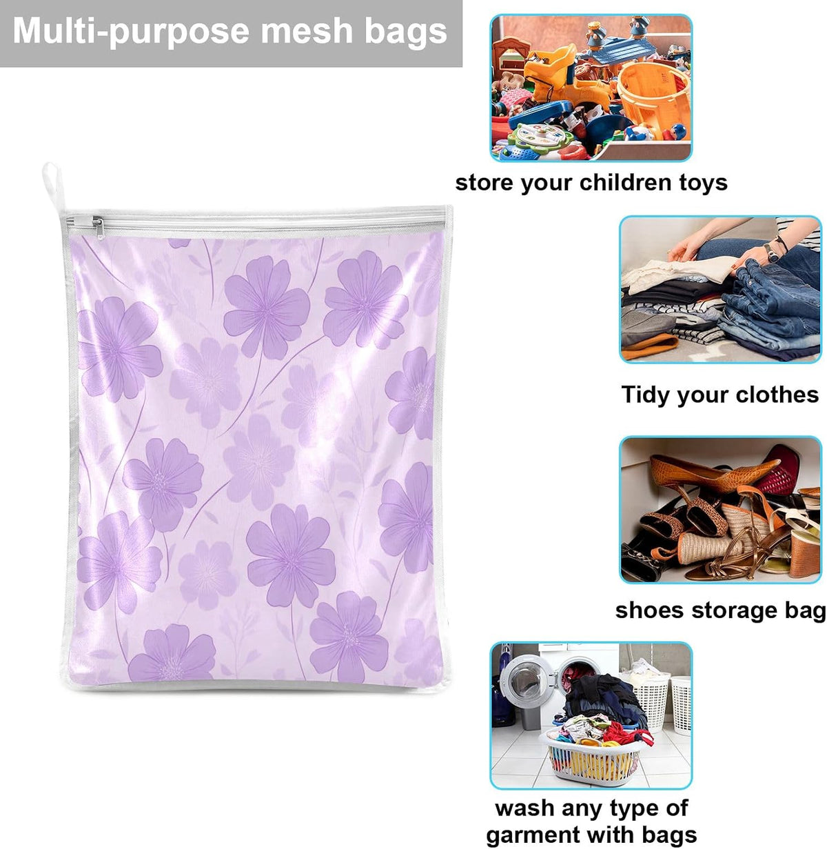 Mesh Laundry Bags Lingerie Bags for Washing Delicates 2 PCS Durable Wash Bag with Zipper Small and Medium Washable Pink Juicy Checkered Cherry - Colors A