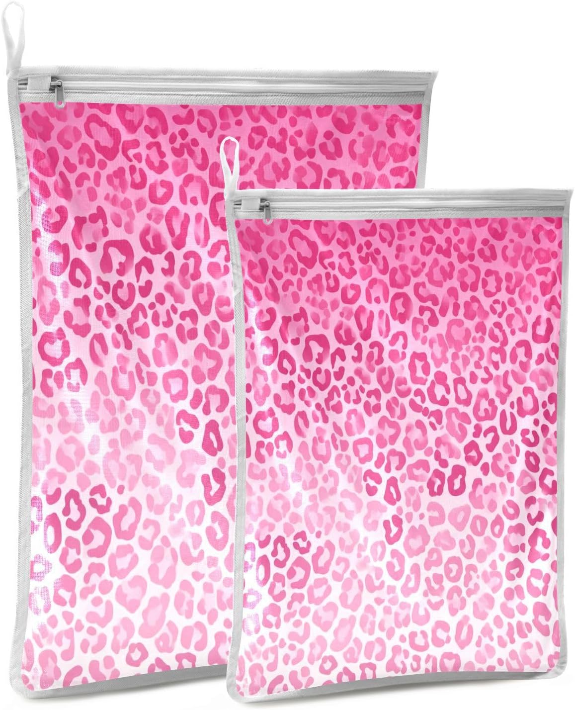 Mesh Laundry Bags Lingerie Bags for Washing Delicates 2 PCS Durable Wash Bag with Zipper Small and Medium Washable Pink Juicy Checkered Cherry - Colors A