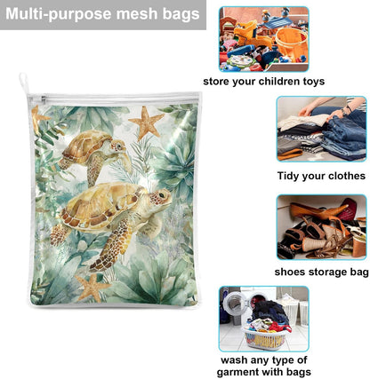 Mesh Laundry Bags Lingerie Bags for Washing Delicates 2 PCS Durable Wash Bag with Zipper Small and Medium Washable Pink Juicy Checkered Cherry - Colors A