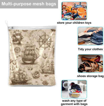 Mesh Laundry Bags Lingerie Bags for Washing Delicates 2 PCS Durable Wash Bag with Zipper Small and Medium Washable Pink Juicy Checkered Cherry - Colors A