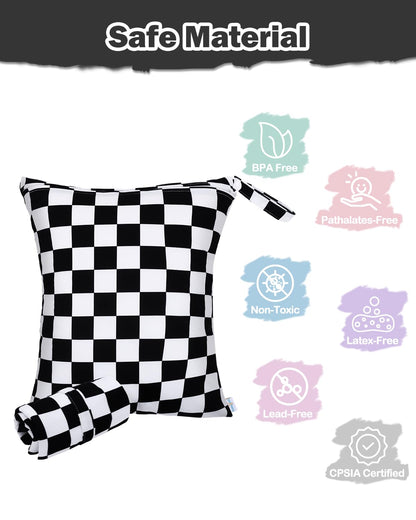 Waterproof Wet Dry Bag for Swimsuit, Reusable Bag for Travel, Food Storage, Stroller, Daycare, Baby Diapers, Yoga, Beach, Pool, Wet Clothes-Black