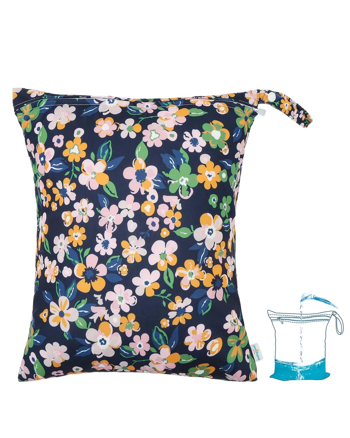 Waterproof Wet Dry Bag for Swimsuit, Reusable Bag for Travel, Food Storage, Stroller, Daycare, Baby Diapers, Yoga, Beach, Pool, Wet Clothes-Black