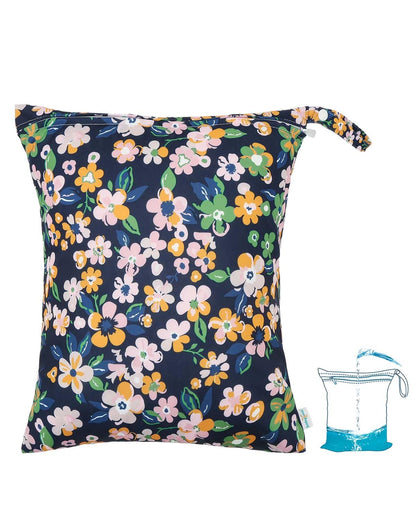 Waterproof Wet Dry Bag for Swimsuit, Reusable Bag for Travel, Food Storage, Stroller, Daycare, Baby Diapers, Yoga, Beach, Pool, Wet Clothes-Black