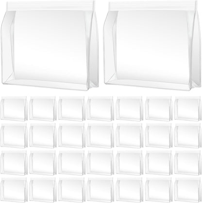 30 Pack Clear Makeup Bag Organizer Cosmetic Zipper Pouch TSA Approved Small Travel Pouches for Toiletries Transparent EVA Reusable Water-resistant Plastic Clear Gift Bags Bulk, 8.7” x 7” x 2.2”