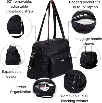 Overnight Expandable Laptop Tote with RFID Phone Wristlet