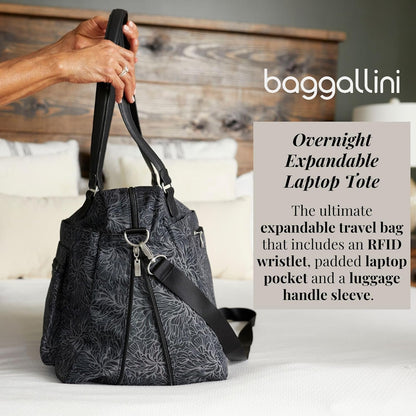 Overnight Expandable Laptop Tote with RFID Phone Wristlet