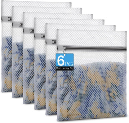 Honeycomb Mesh Laundry Bags for Delicates - 12x16 Inches Medium Washing Bags for Bras, Lingerie, Socks, Baby Clothes - Gentle Wash Protection with Zipper Closure (12)
