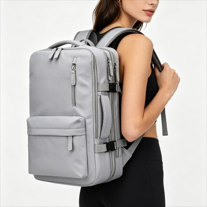 Carry On Travel Backpack Laptop Daypack Business Professional Work Bag (Grey)