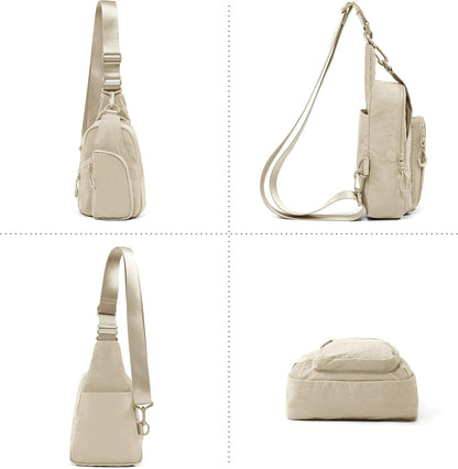 Sling Bag with Adjustable Straps Crossbody Chest Bag Lightweight Backpack for Casual Traveling Hiking