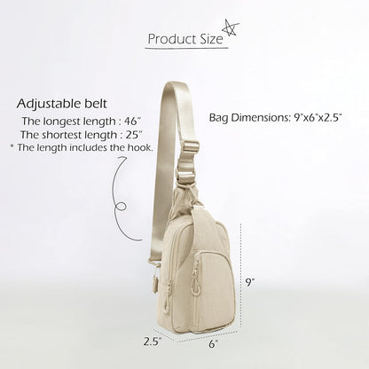 Sling Bag with Adjustable Straps Crossbody Chest Bag Lightweight Backpack for Casual Traveling Hiking