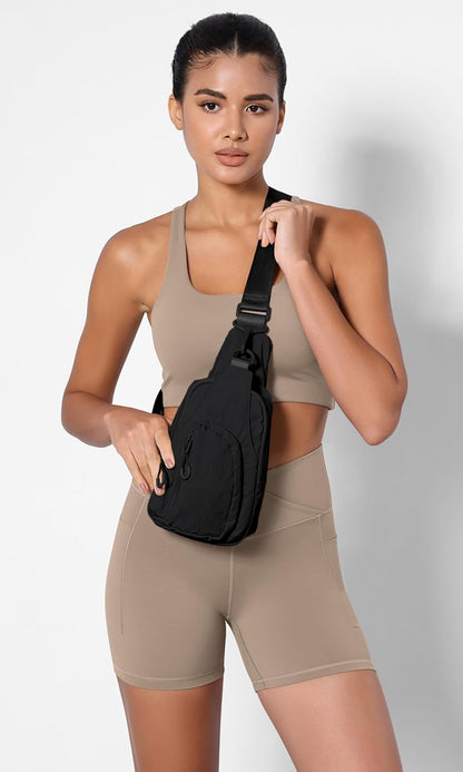 Sling Bag with Adjustable Straps Crossbody Chest Bag Lightweight Backpack for Casual Traveling Hiking