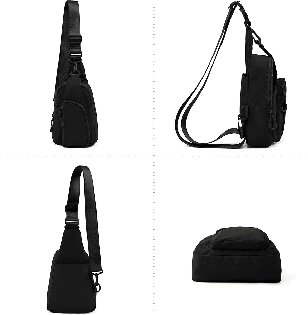 Sling Bag with Adjustable Straps Crossbody Chest Bag Lightweight Backpack for Casual Traveling Hiking