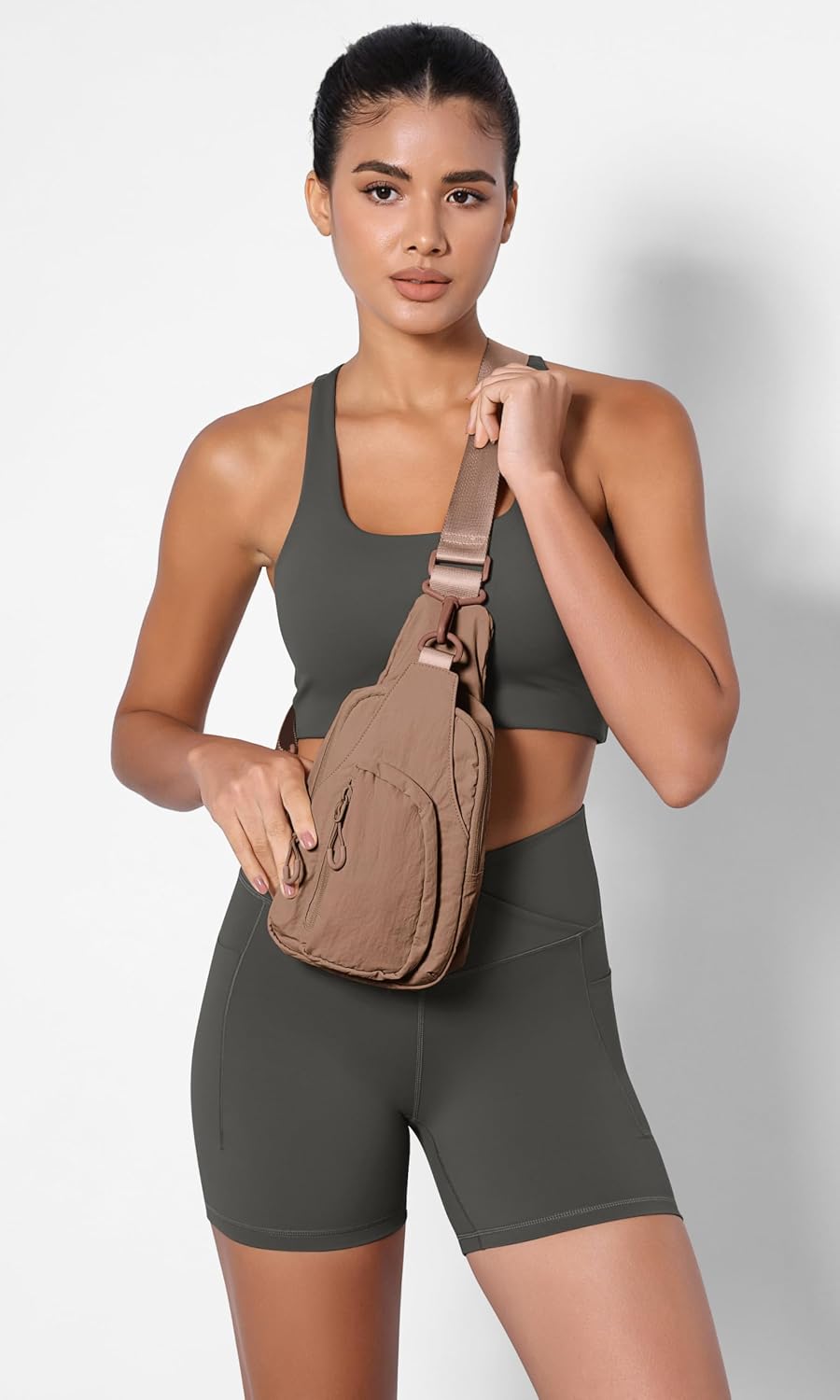 Sling Bag with Adjustable Straps Crossbody Chest Bag Lightweight Backpack for Casual Traveling Hiking
