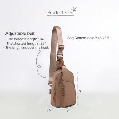 Sling Bag with Adjustable Straps Crossbody Chest Bag Lightweight Backpack for Casual Traveling Hiking