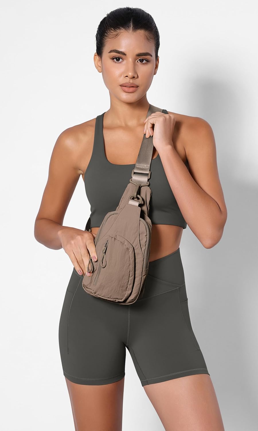 Sling Bag with Adjustable Straps Crossbody Chest Bag Lightweight Backpack for Casual Traveling Hiking