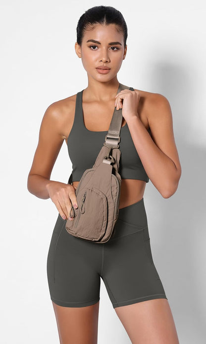 Sling Bag with Adjustable Straps Crossbody Chest Bag Lightweight Backpack for Casual Traveling Hiking