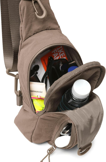 Sling Bag with Adjustable Straps Crossbody Chest Bag Lightweight Backpack for Casual Traveling Hiking