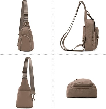 Sling Bag with Adjustable Straps Crossbody Chest Bag Lightweight Backpack for Casual Traveling Hiking