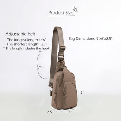 Sling Bag with Adjustable Straps Crossbody Chest Bag Lightweight Backpack for Casual Traveling Hiking