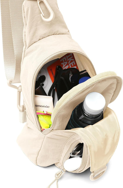 Sling Bag with Adjustable Straps Crossbody Chest Bag Lightweight Backpack for Casual Traveling Hiking