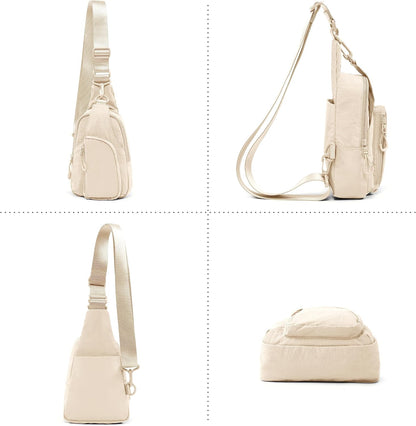 Sling Bag with Adjustable Straps Crossbody Chest Bag Lightweight Backpack for Casual Traveling Hiking