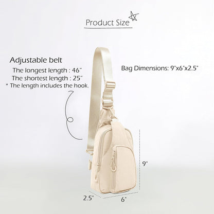 Sling Bag with Adjustable Straps Crossbody Chest Bag Lightweight Backpack for Casual Traveling Hiking