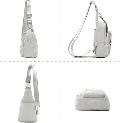 Sling Bag with Adjustable Straps Crossbody Chest Bag Lightweight Backpack for Casual Traveling Hiking
