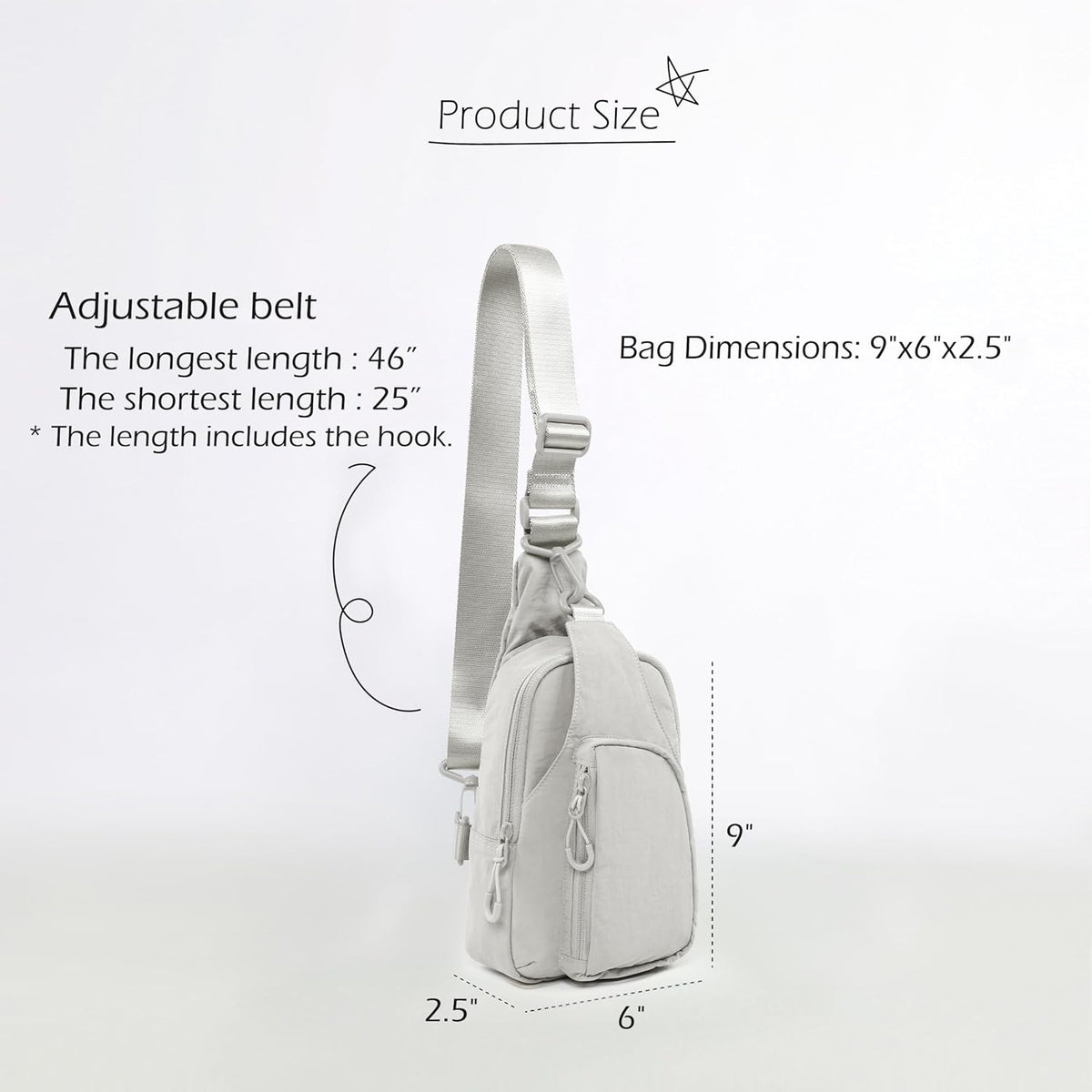 Sling Bag with Adjustable Straps Crossbody Chest Bag Lightweight Backpack for Casual Traveling Hiking