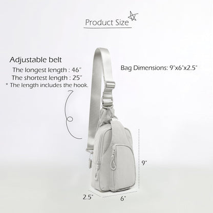 Sling Bag with Adjustable Straps Crossbody Chest Bag Lightweight Backpack for Casual Traveling Hiking