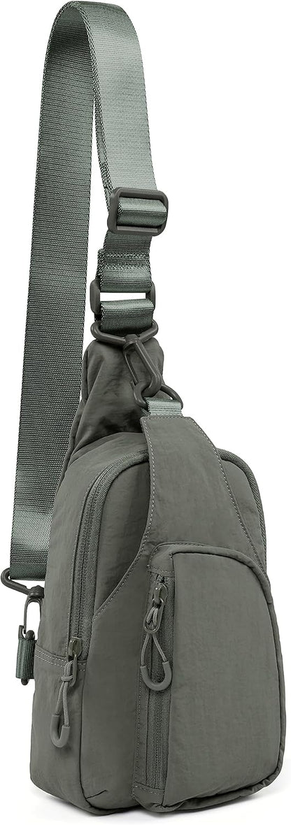 Sling Bag with Adjustable Straps Crossbody Chest Bag Lightweight Backpack for Casual Traveling Hiking