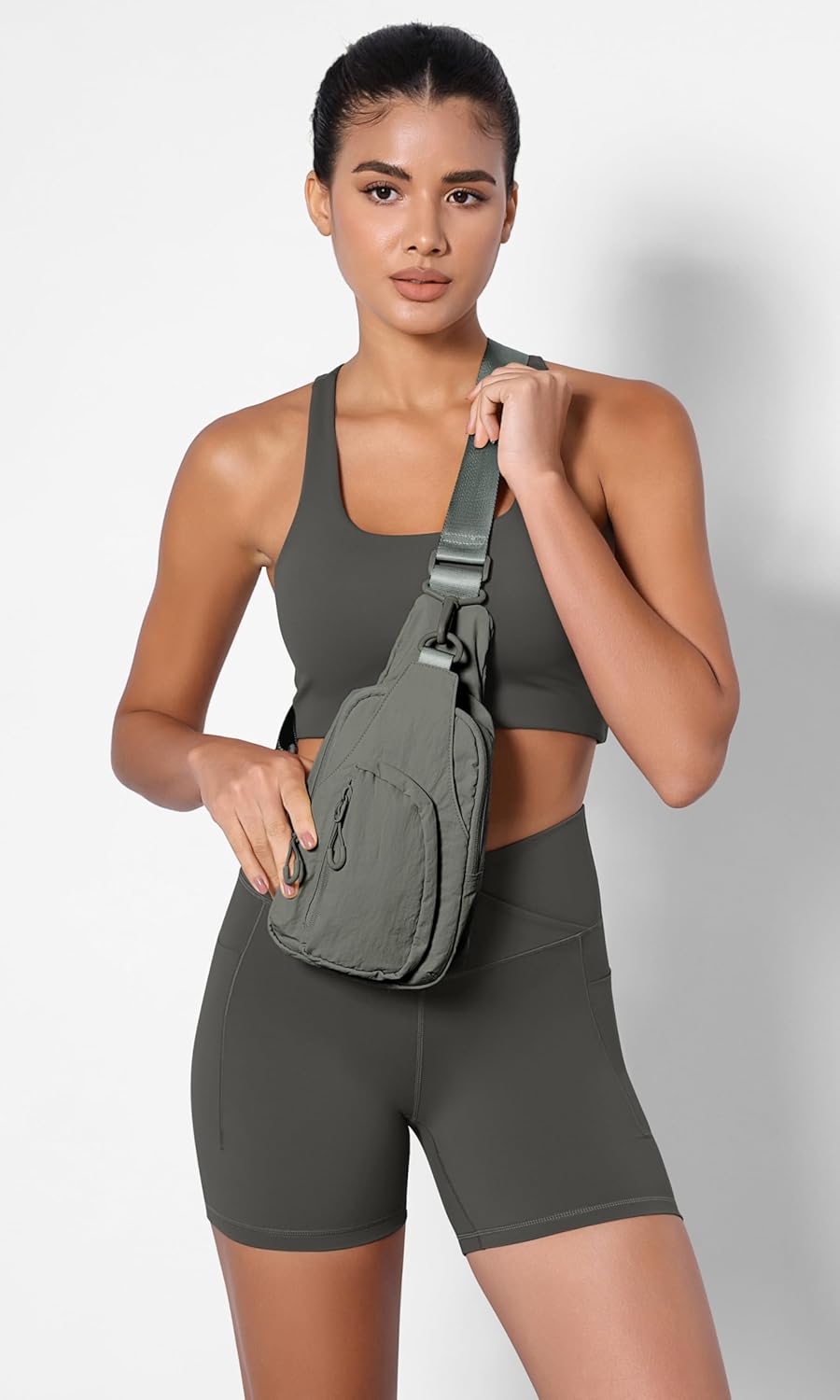 Sling Bag with Adjustable Straps Crossbody Chest Bag Lightweight Backpack for Casual Traveling Hiking