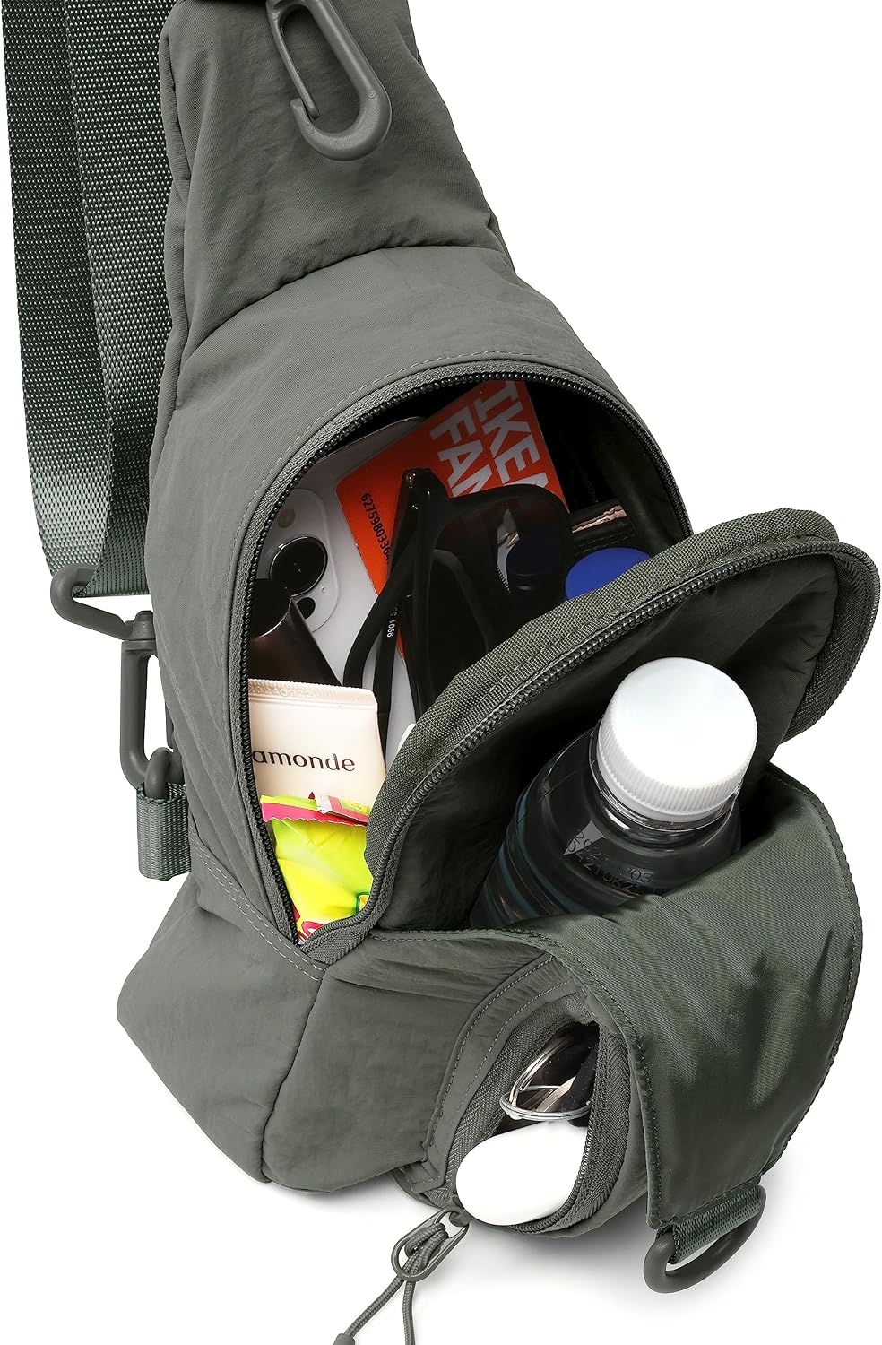 Sling Bag with Adjustable Straps Crossbody Chest Bag Lightweight Backpack for Casual Traveling Hiking