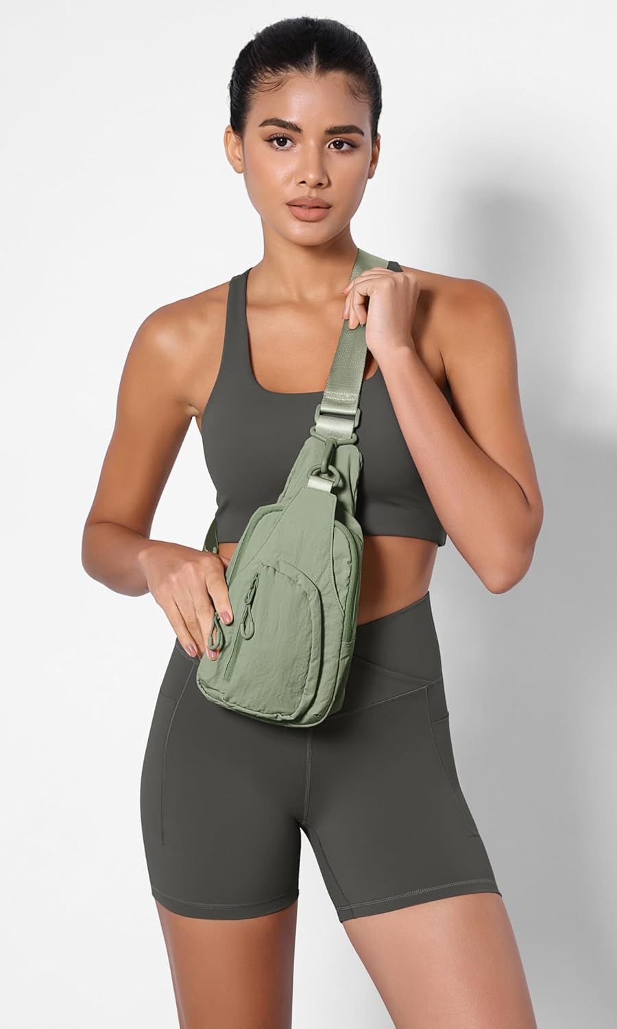Sling Bag with Adjustable Straps Crossbody Chest Bag Lightweight Backpack for Casual Traveling Hiking