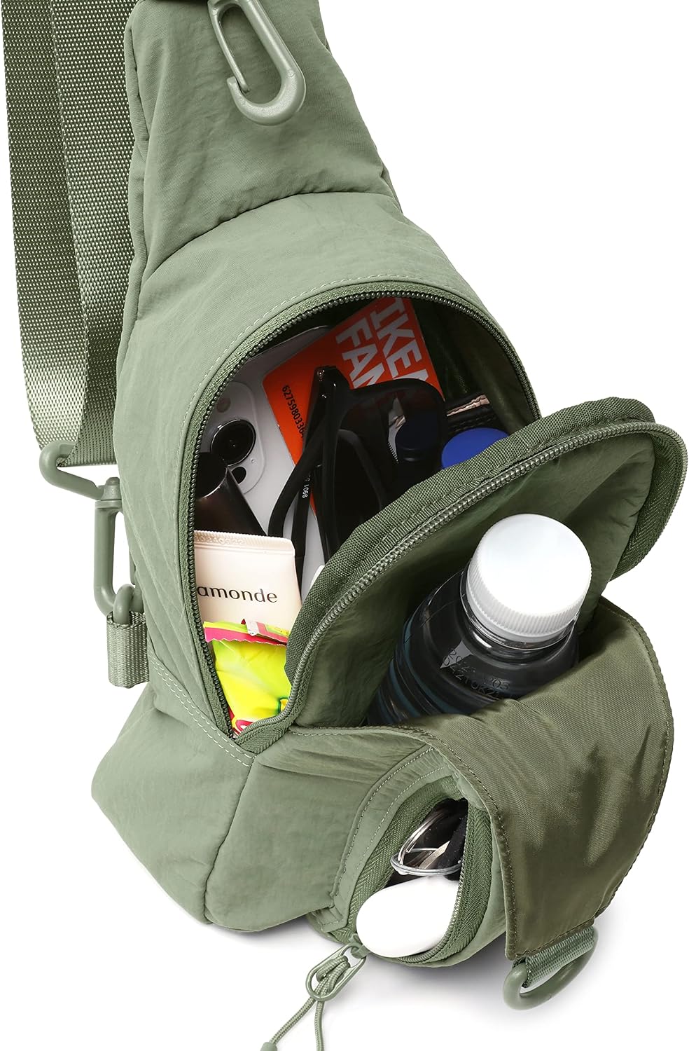 Sling Bag with Adjustable Straps Crossbody Chest Bag Lightweight Backpack for Casual Traveling Hiking