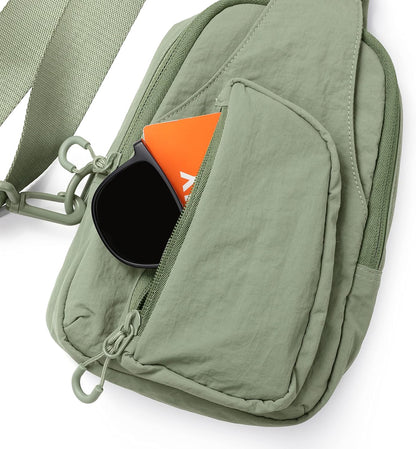 Sling Bag with Adjustable Straps Crossbody Chest Bag Lightweight Backpack for Casual Traveling Hiking