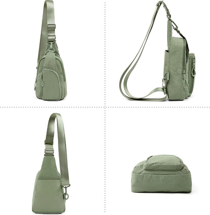 Sling Bag with Adjustable Straps Crossbody Chest Bag Lightweight Backpack for Casual Traveling Hiking