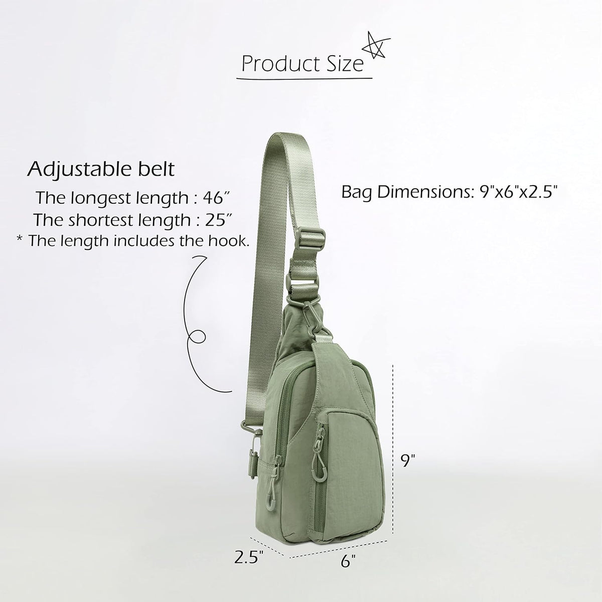 Sling Bag with Adjustable Straps Crossbody Chest Bag Lightweight Backpack for Casual Traveling Hiking