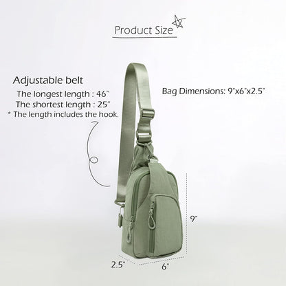 Sling Bag with Adjustable Straps Crossbody Chest Bag Lightweight Backpack for Casual Traveling Hiking